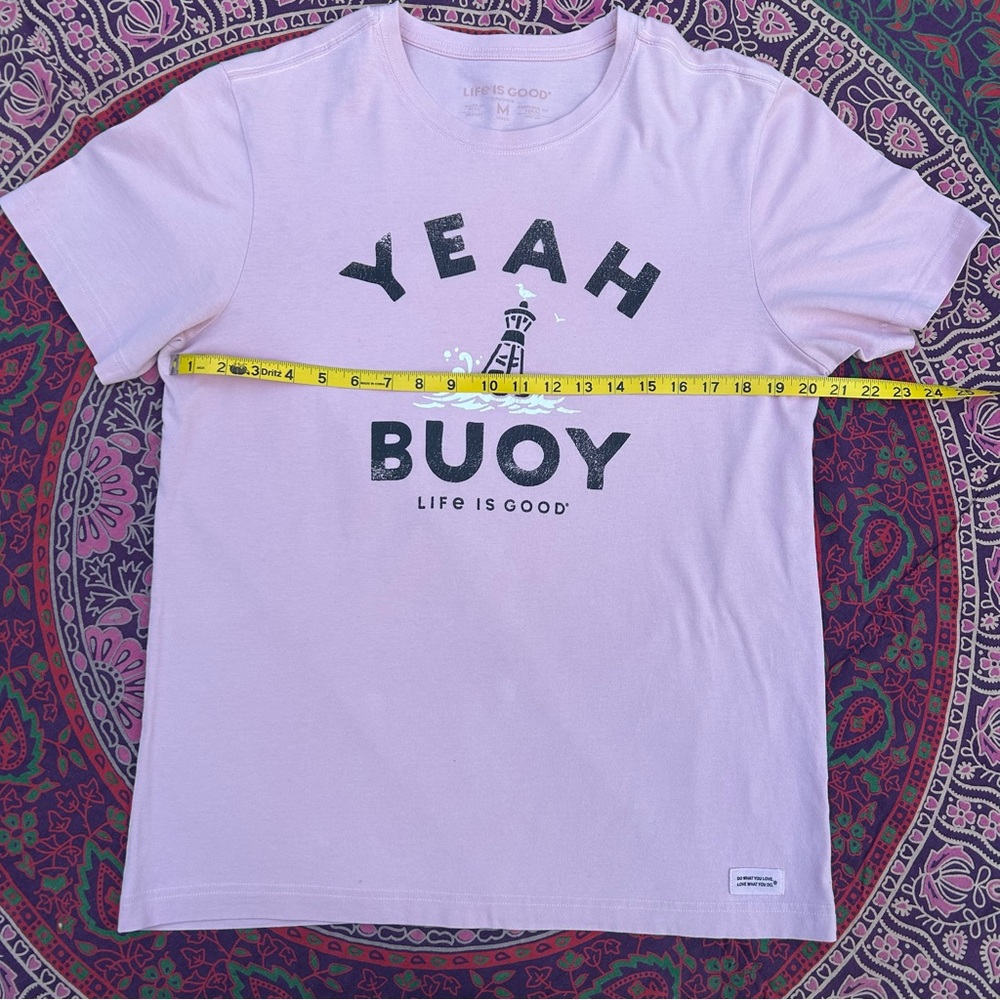 LIG Pink 'Yeah Buoy' Graphic T-Shirt Crusher Tee | Unisex M - Picture 10 of 13